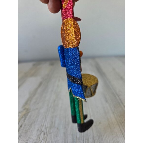 Glitter nutcracker ornament soldier AS IS Xmas tree soldier - Picture 4 of 8